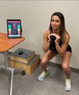 Goblet Squat with biofeedback on Transverse Abdominus